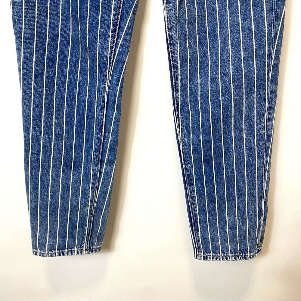 American Eagle Mom Jeans Womens 2 Reg Blue White Stripe - Picture 6 of 11